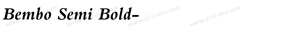 Bembo Semi Bold字体转换